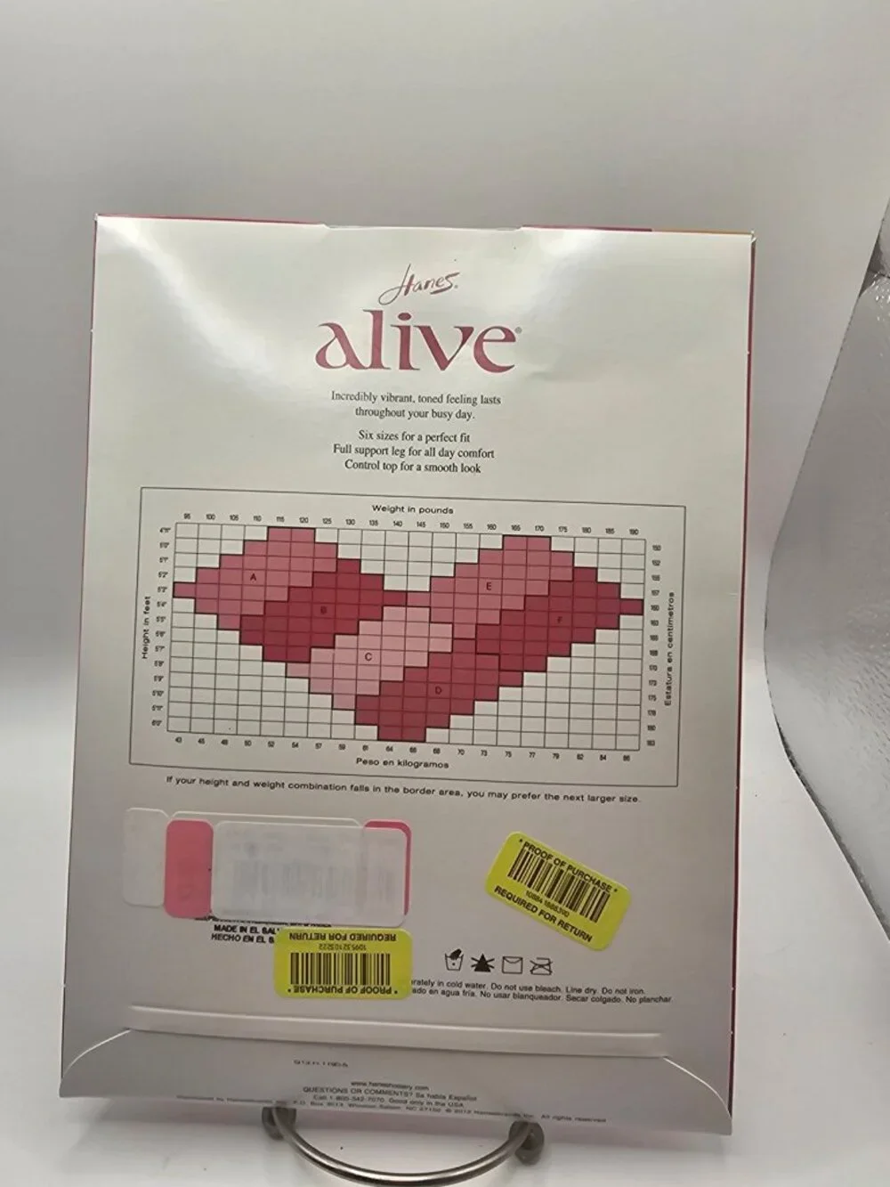 Hanes Alive Full Support Control Top Pantyhose‎ Size C Barely There